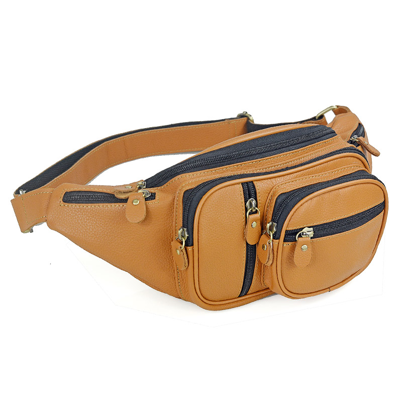 Saddle Bag Leather - Men Genuine Leather Waist Packs Male