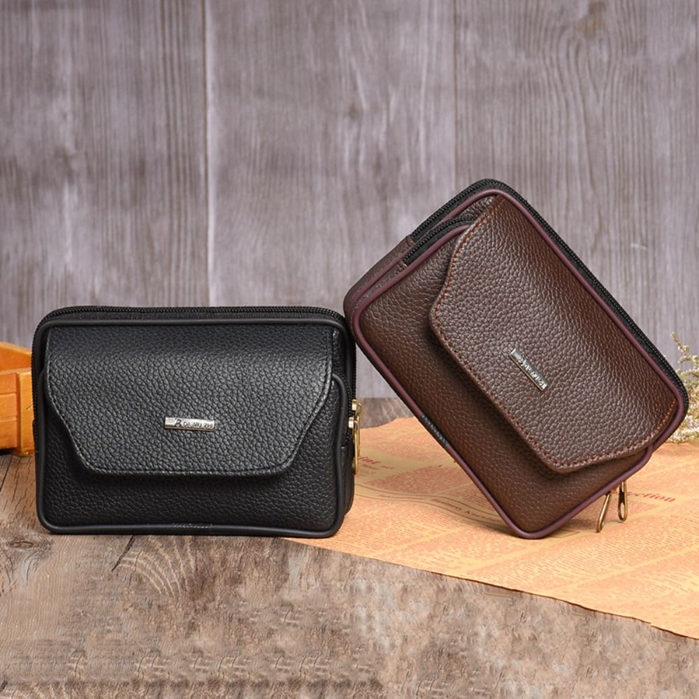 Saddle Bag Leather - Casual PU Leather Men Waist Bag