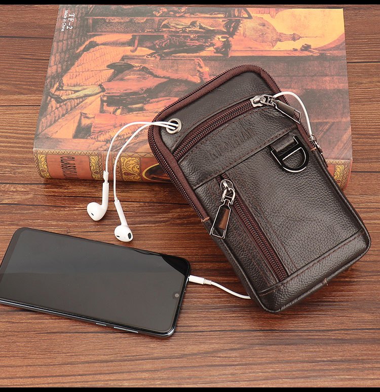 Saddle Bag Leather - Men's Multi-functional Leather Waist Bag Large