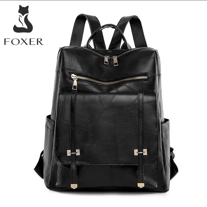 Women Bags Medium Size - FOXER Brand Fashion Women's Travel Backpack