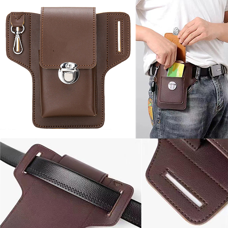 Saddle Bag Leather - Fashion Men Multi-function PU Leather Waist