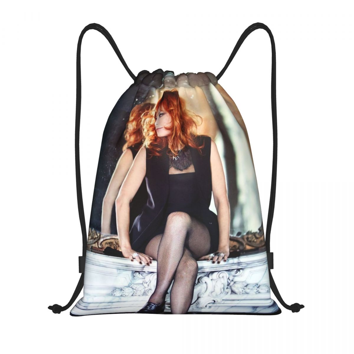 Women Bags Farmers - Beautiful Mylene Farmer Drawstring Backpack Women