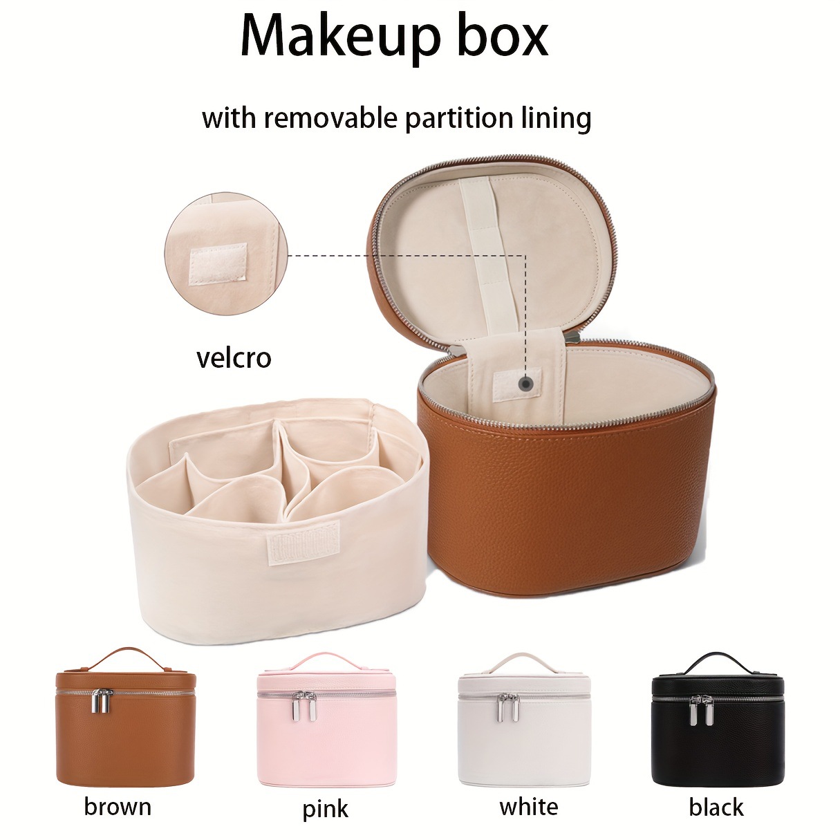 Women Bags Medium Size - Large Capacity PU Leather Makeup Bag