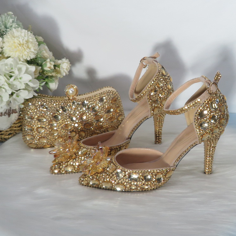 2021New  Golden crystal Bridal - đánh giá và giá Women Bags And Shoes