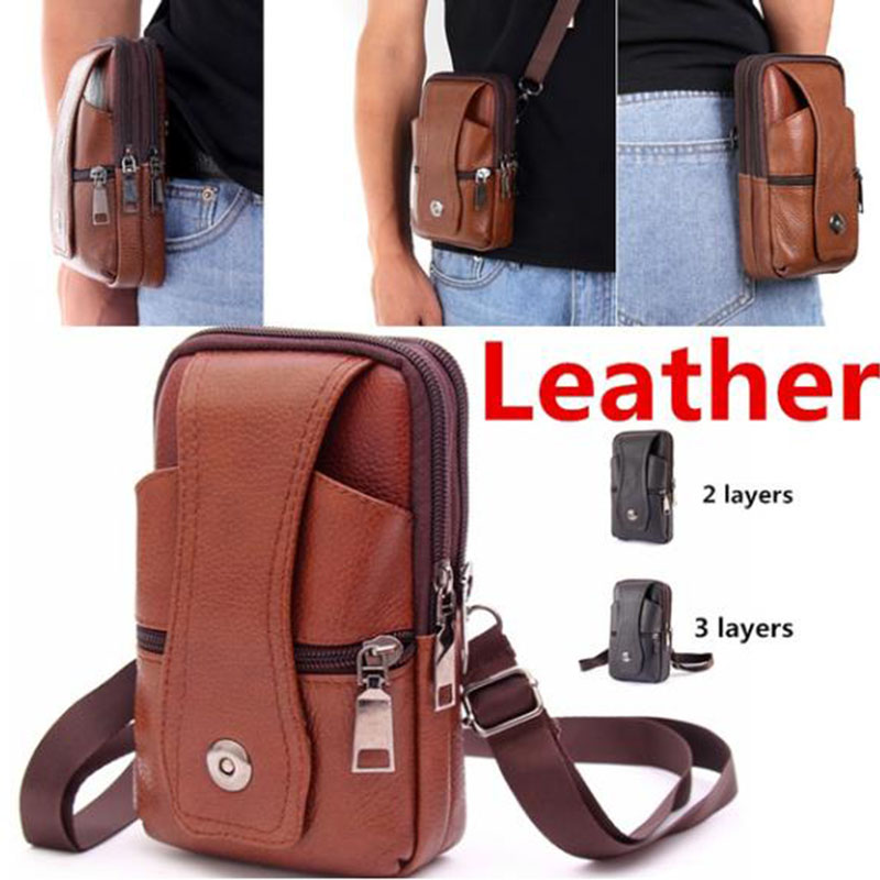 1Pcs Men Cell Phone Belt Pack  - đánh giá và giá Saddle Bag Leather