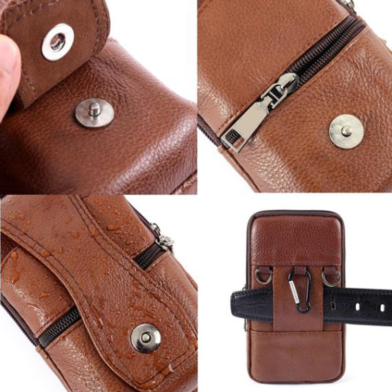 1Pcs Men Cell Phone Belt Pack  - đánh giá và giá Saddle Bag Leather