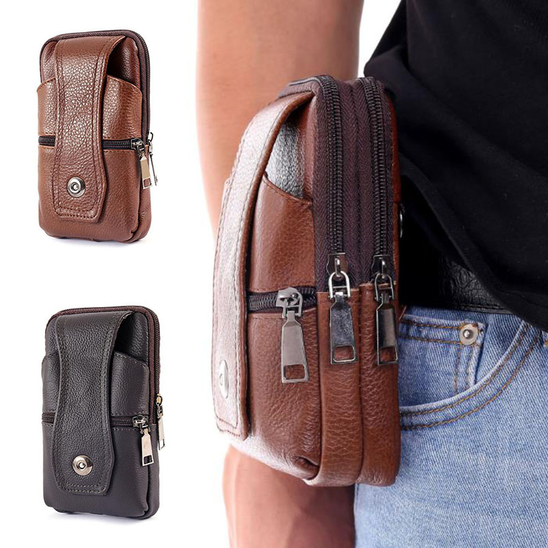 1Pcs Men Cell Phone Belt Pack  - đánh giá và giá Saddle Bag Leather