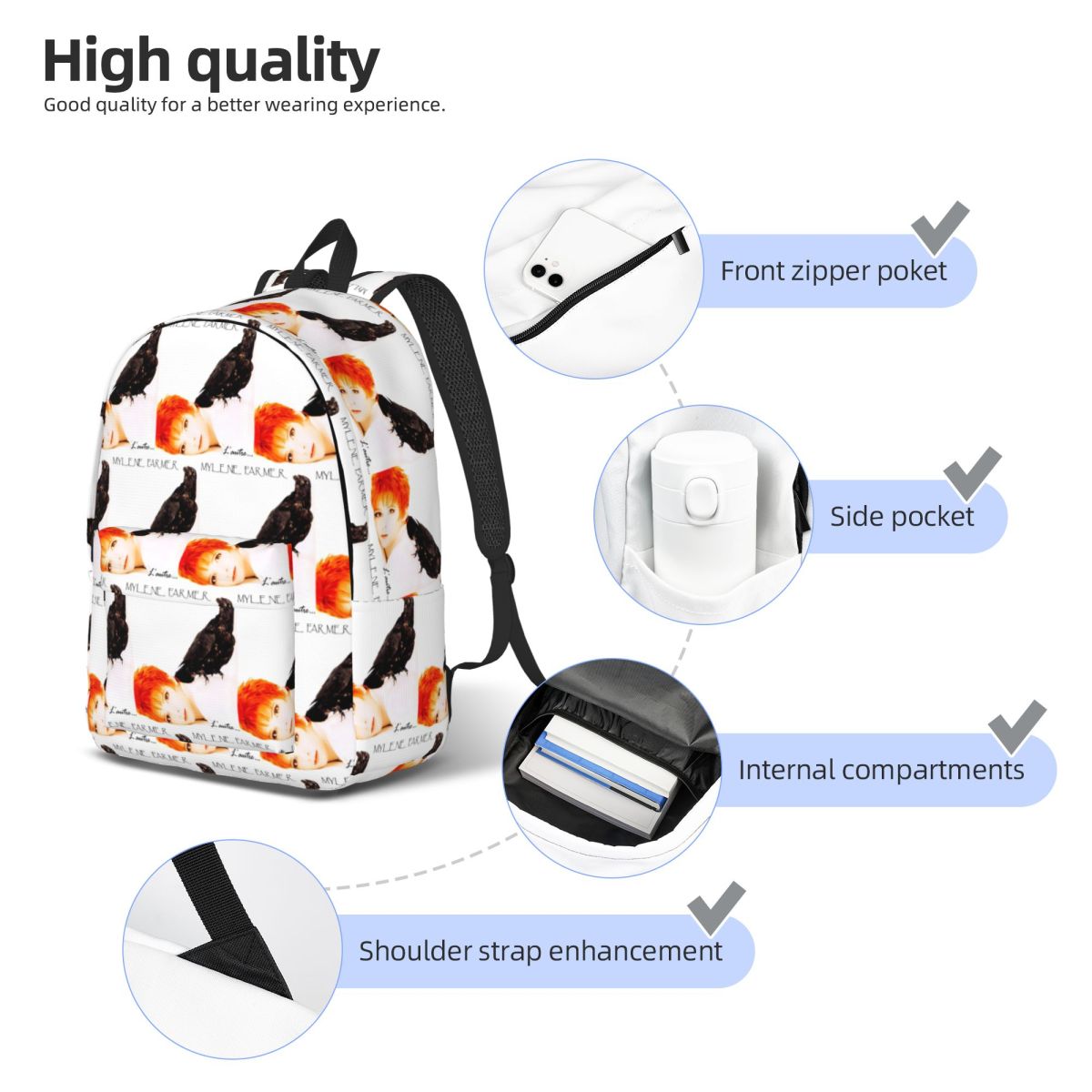Mylene Farmer Backpack Daypack - đánh giá và giá Women Bags Farmers