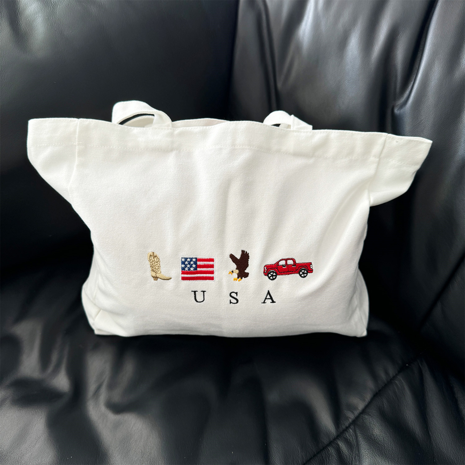 USA Icons Embroidered White Ca - đánh giá và giá Women Bags Ck