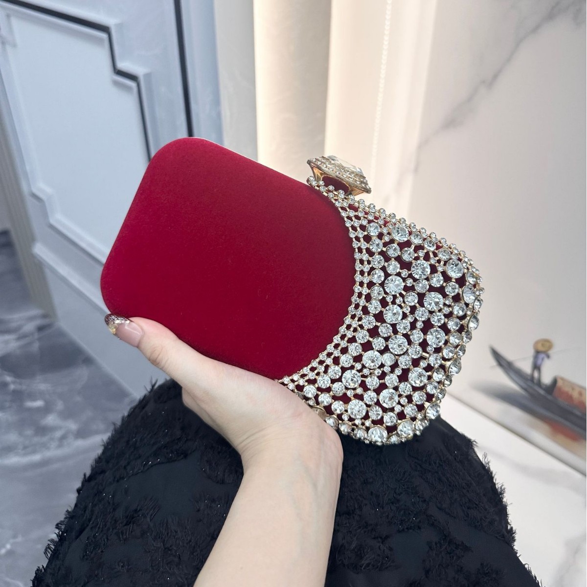 Retro Diamond Embedded Evening - đánh giá và giá Women'S Evening Bags
