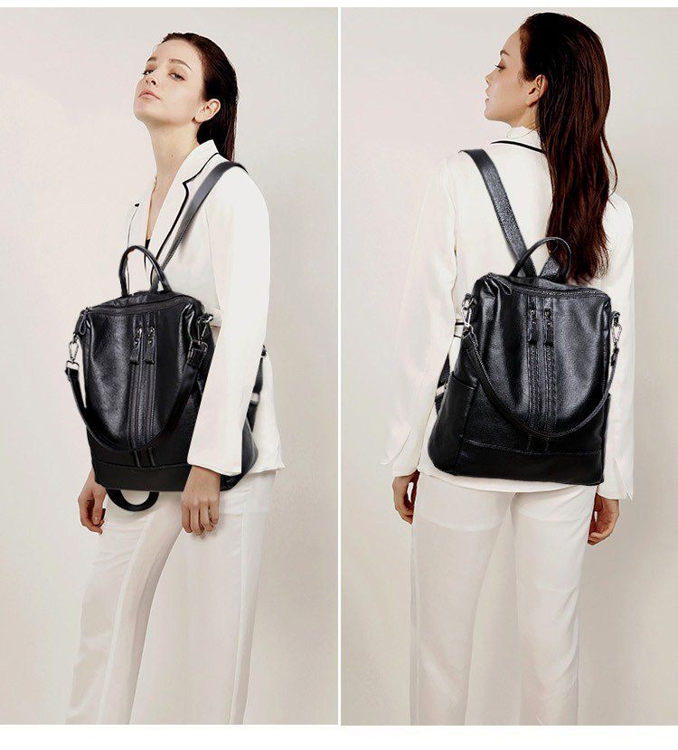 Women Soft Leather Backpack Sc - đánh giá và giá Women Bags Medium Size