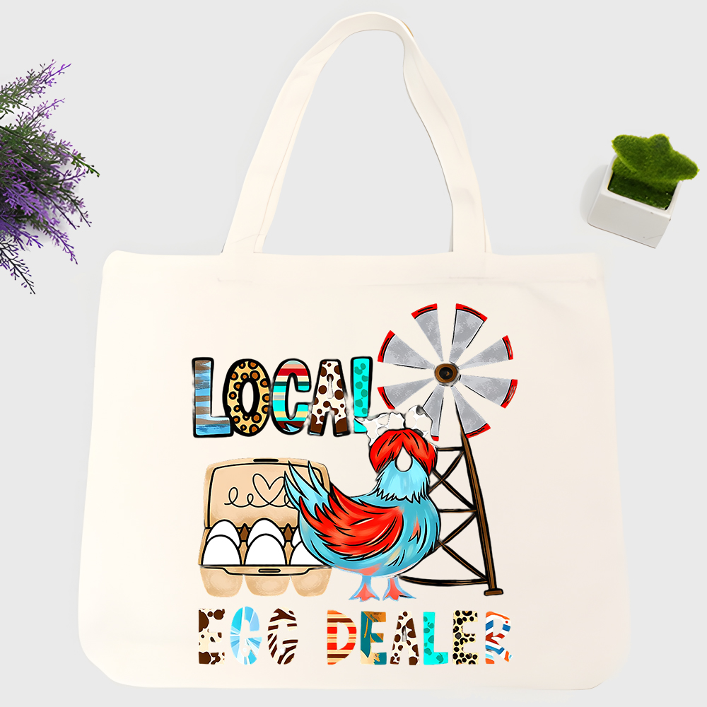 chicken and windmill graphic c - đánh giá và giá Women Bags Farmers