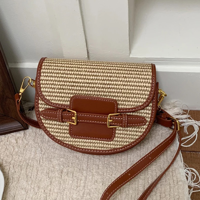 England Style Mini Straw Saddl - đánh giá và giá Saddle Bag Leather