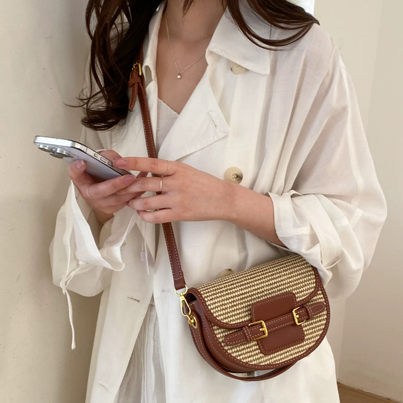 England Style Mini Straw Saddl - đánh giá và giá Saddle Bag Leather