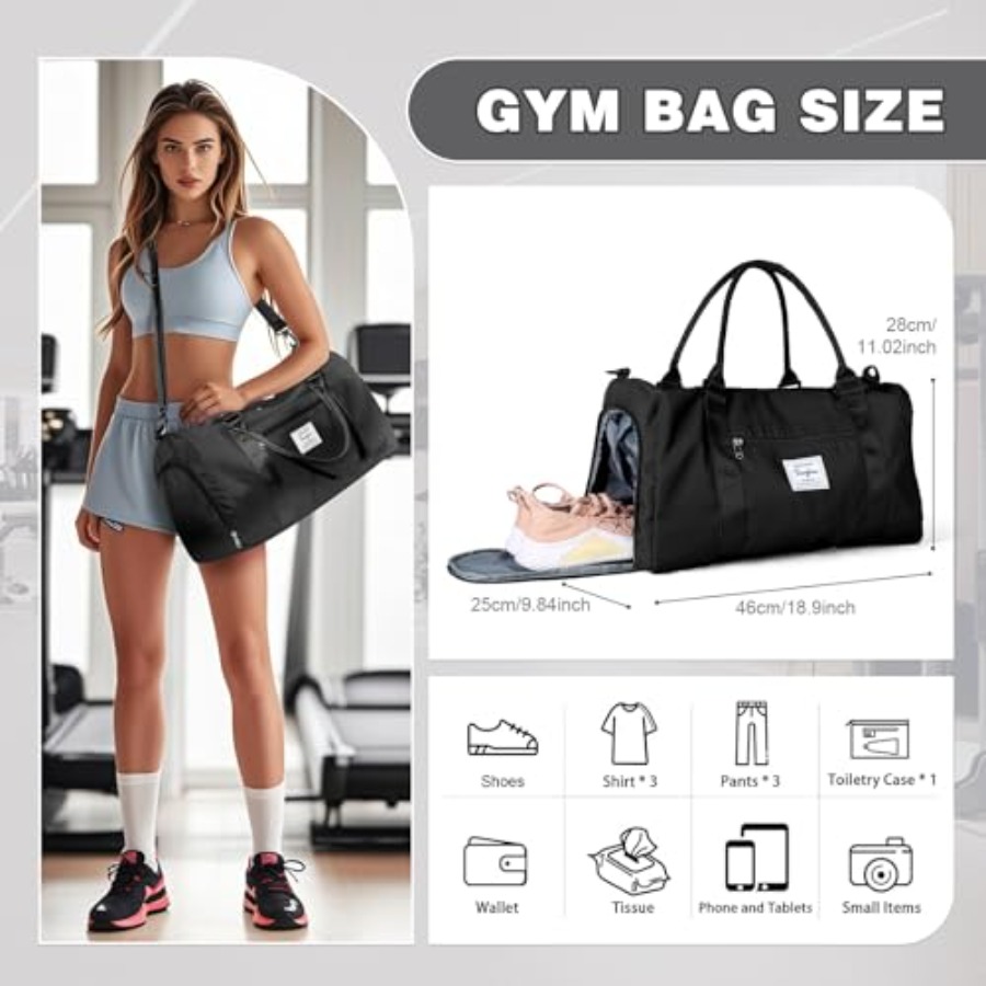 Small Black Sports Gym Duffel  - đánh giá và giá Women Bags And Shoes
