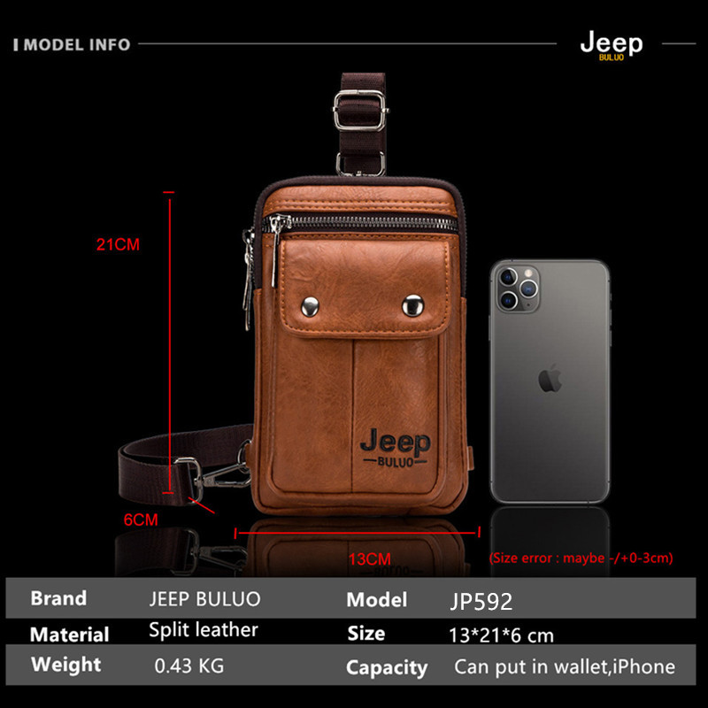 JEEP BULUO Chia Da Nam Túi Thắ - đánh giá và giá Saddle Bag Leather