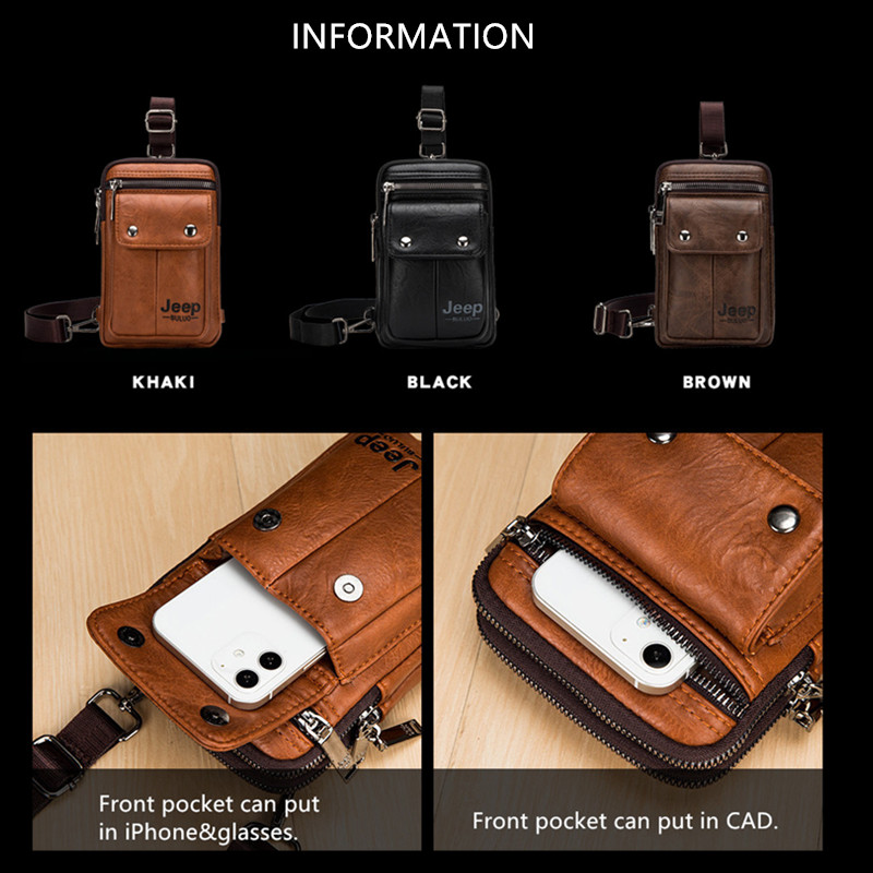 JEEP BULUO Chia Da Nam Túi Thắ - đánh giá và giá Saddle Bag Leather
