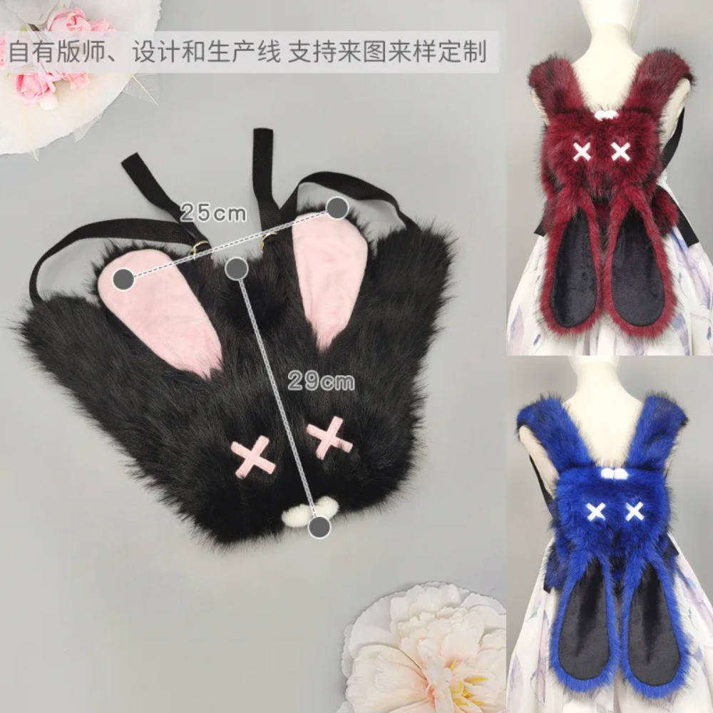 Y2K Punk Plush Bunny Backpack  - đánh giá và giá Women X Bags