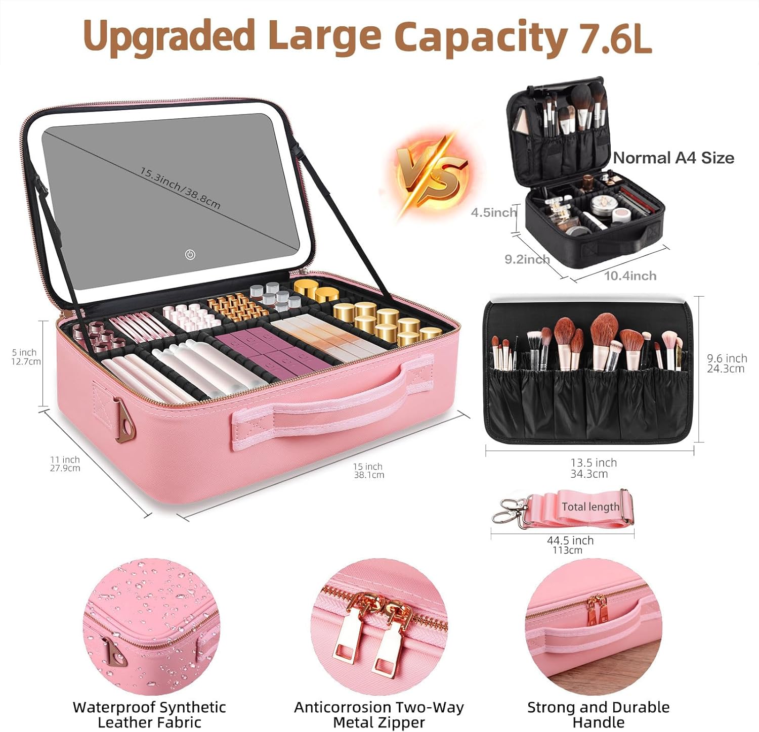 Large Capacity Makeup Bag 15'' - đánh giá và giá Women Bags Medium Size